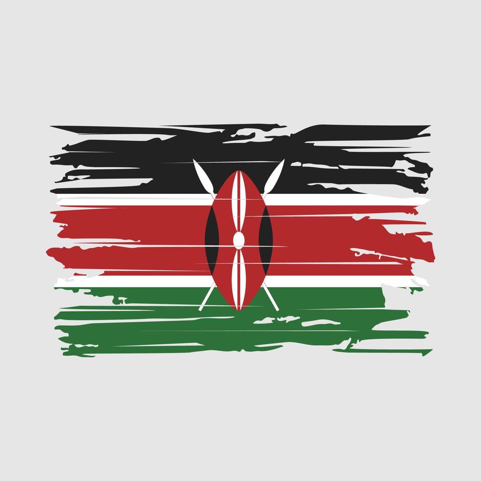 Kenya Flag Brush Vector