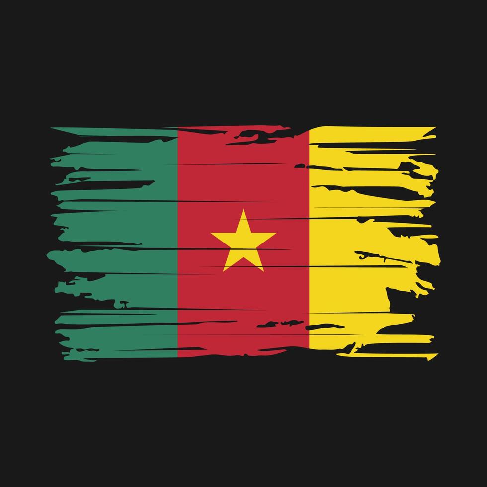 Cameroon Flag Brush Vector