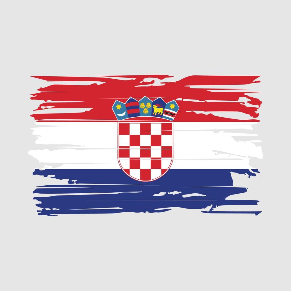 vector de pincel de bandera de croacia