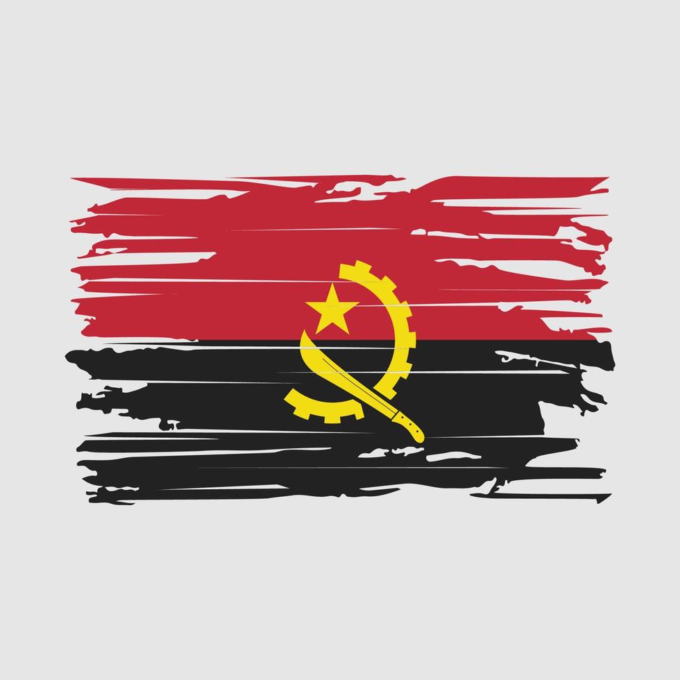 Angola Flag Brush Vector