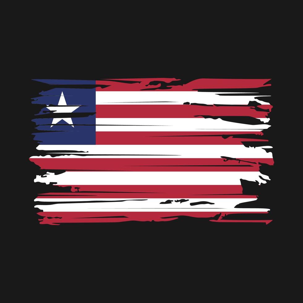 Liberia Flag Brush Vector