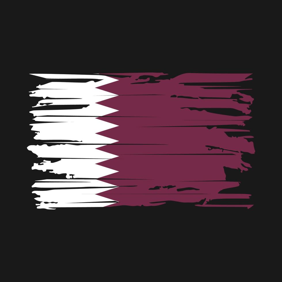 Qatar Flag Brush Vector