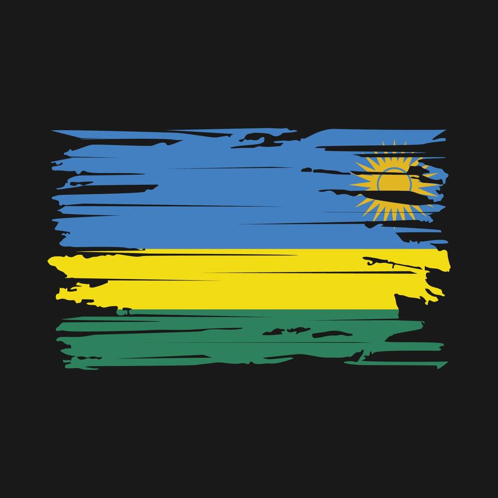 Rwanda Flag Brush Vector