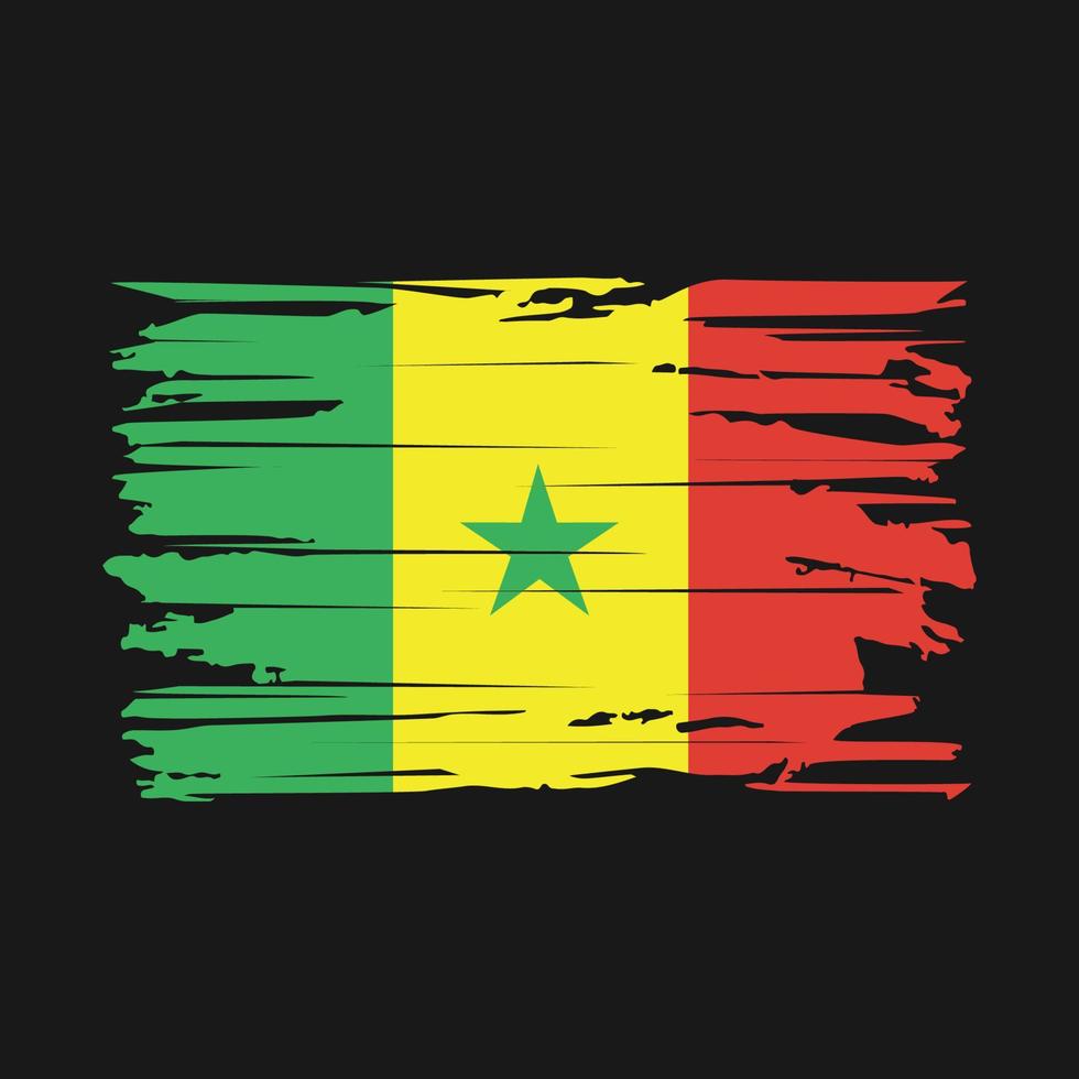 Senegal Flag Brush Vector