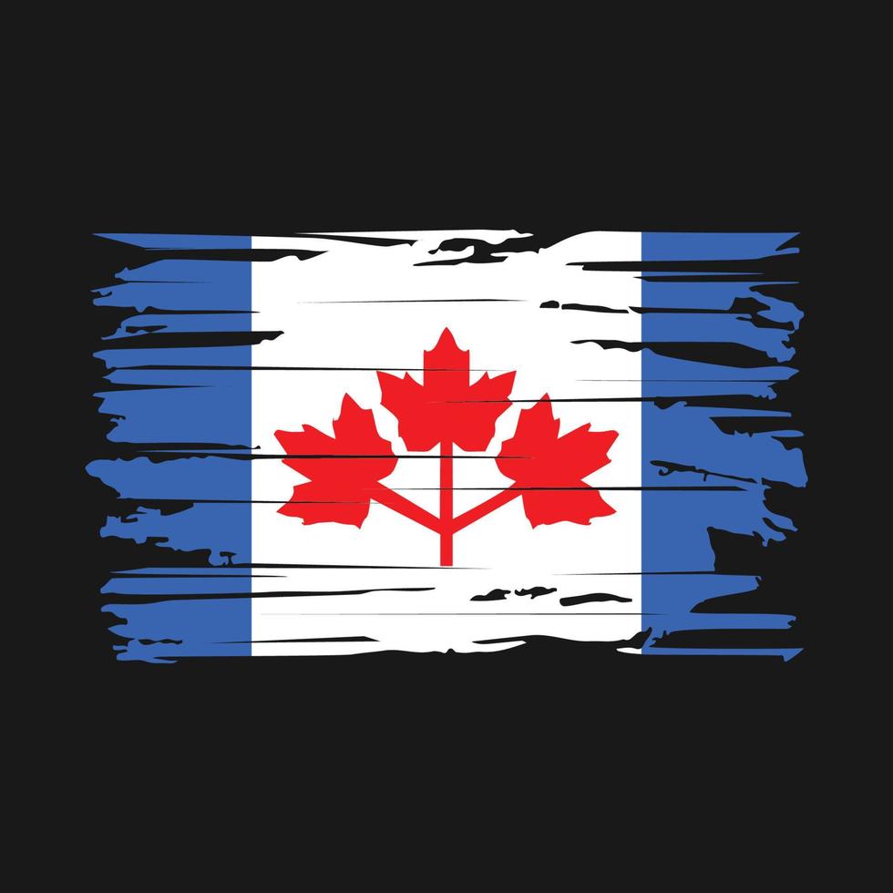 vector de pincel de bandera de canadá