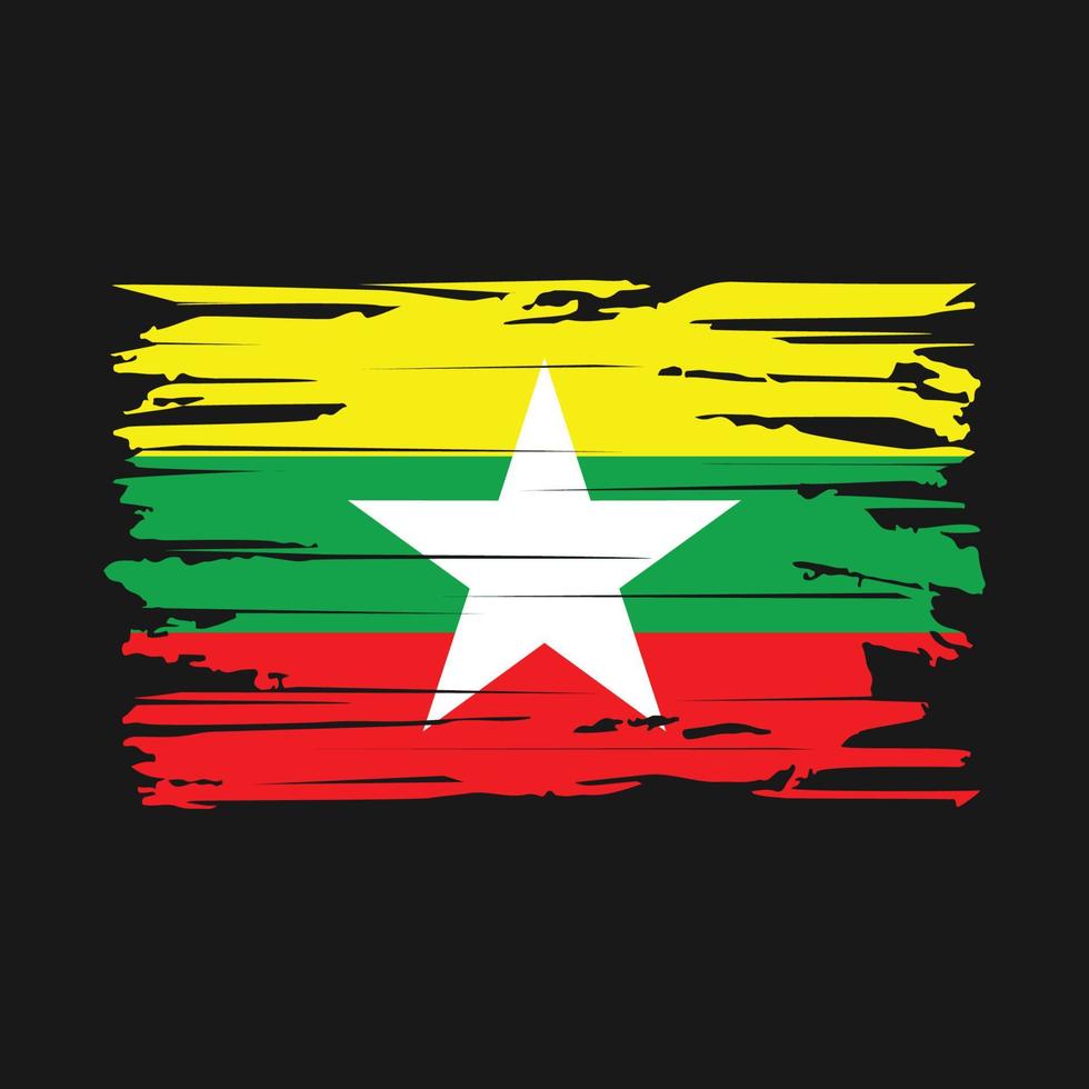 Myanmar Flag Brush Vector
