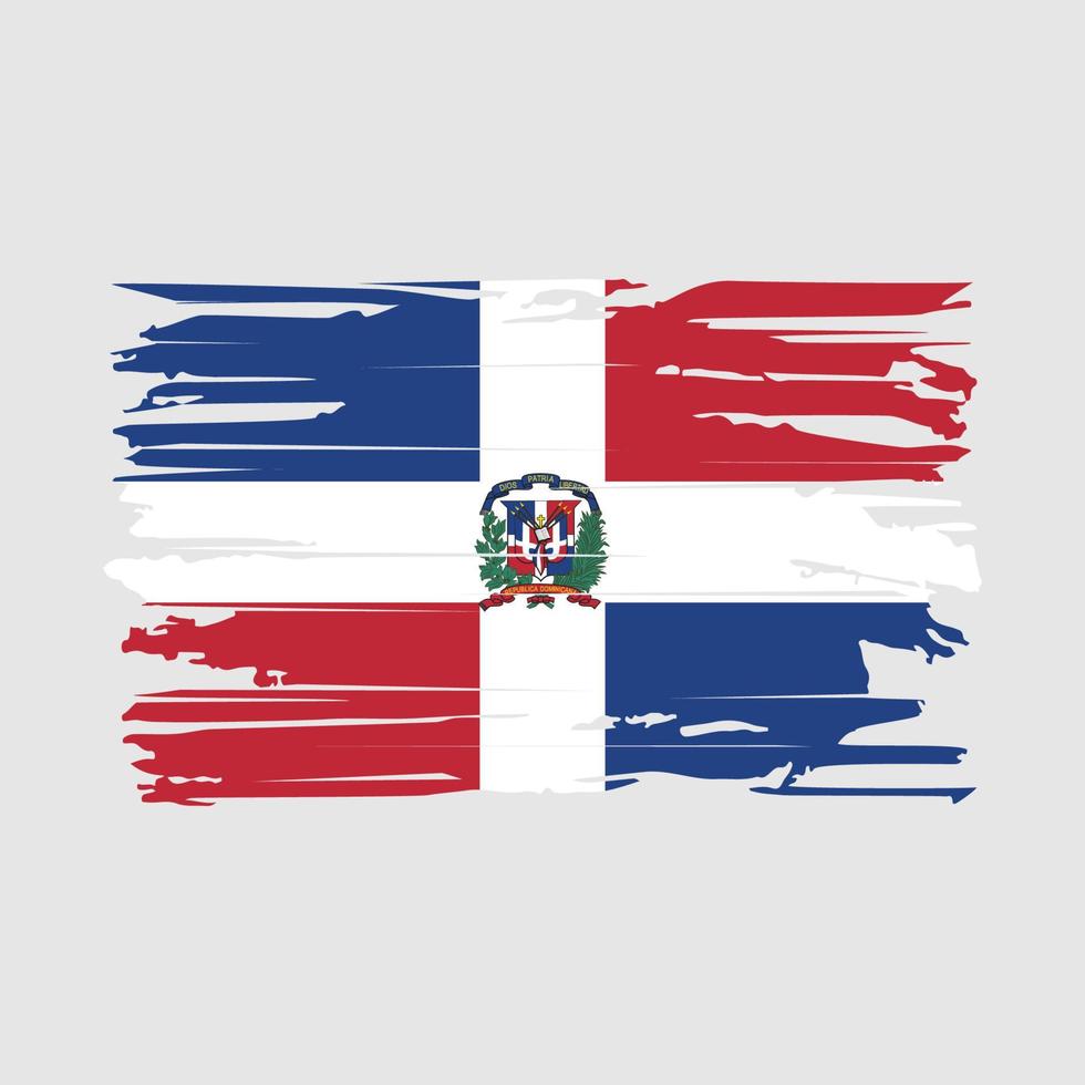 vector de pincel de bandera de república dominicana