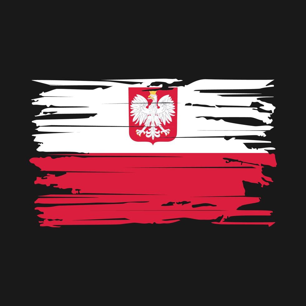 Poland Flag Brush Vector