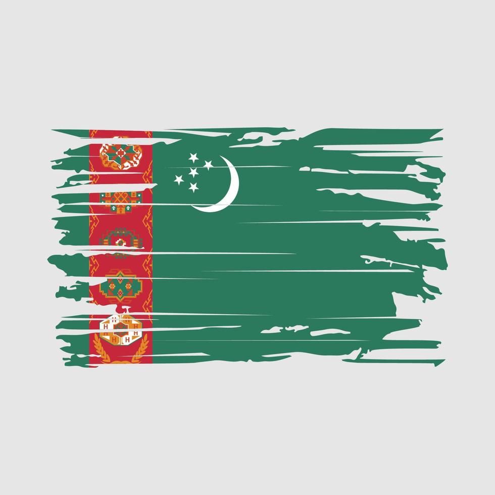 vector de pincel de bandera de turkmenistán