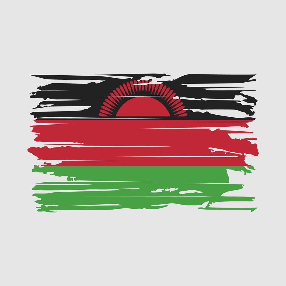 Malawi Flag Brush Vector