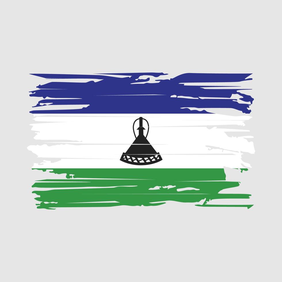 vector de pincel de bandera de lesotho