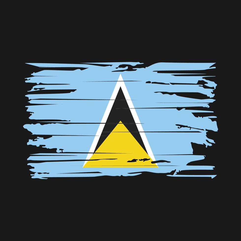 Saint Lucia Flag Brush Vector