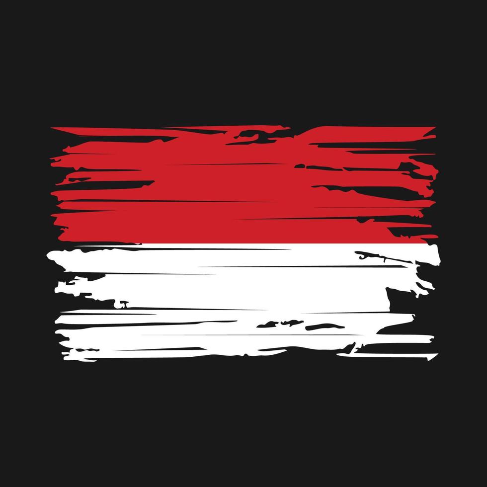 Monaco Flag Brush Vector