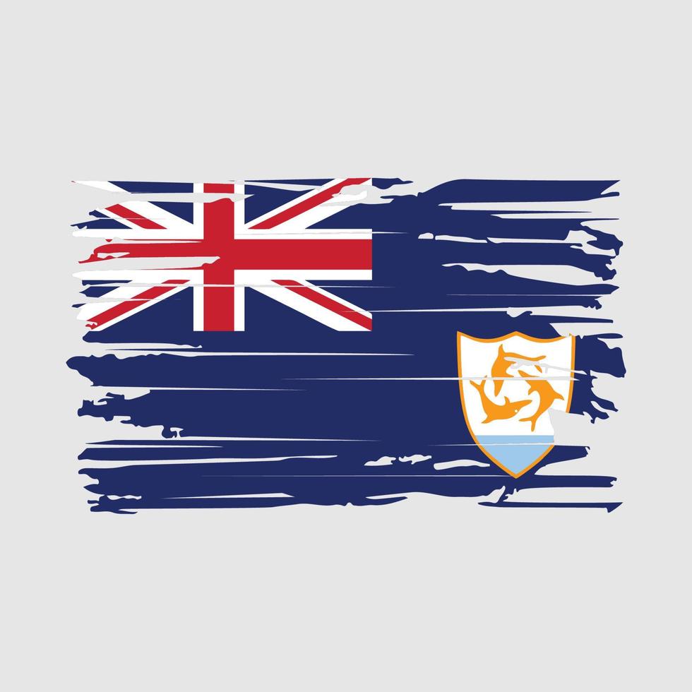 Anguilla Flag Brush Vector