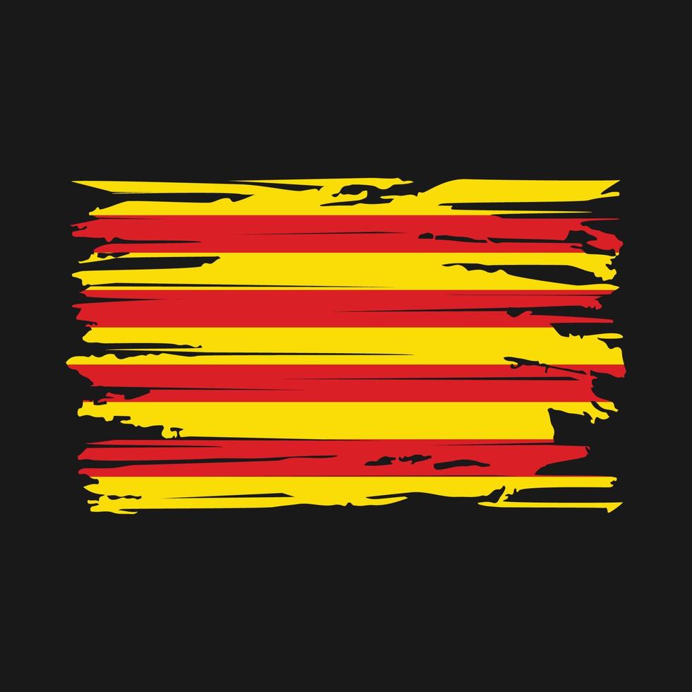 Catalonia Flag Brush Vector