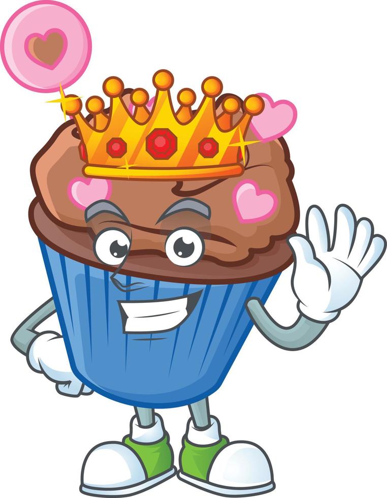 Chocolate love cupcake cartoon character style vector