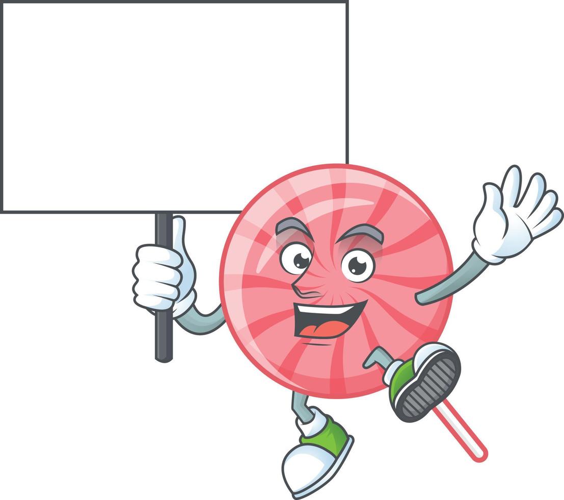 Pink round lollipop cartoon character style vector
