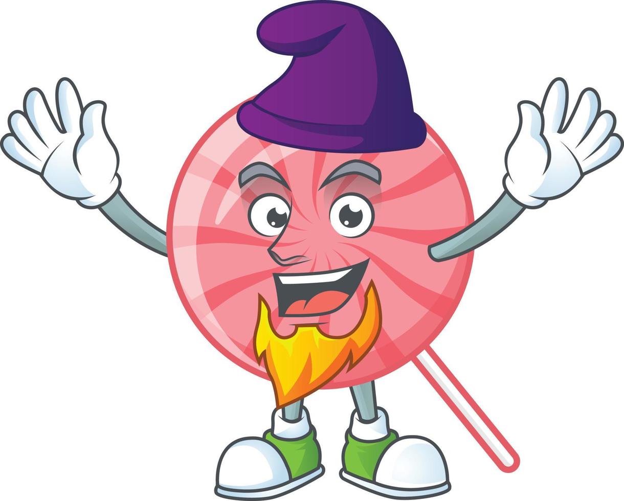 Pink round lollipop cartoon character style vector
