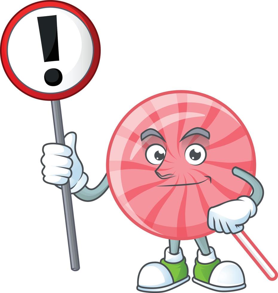 Pink round lollipop cartoon character style vector