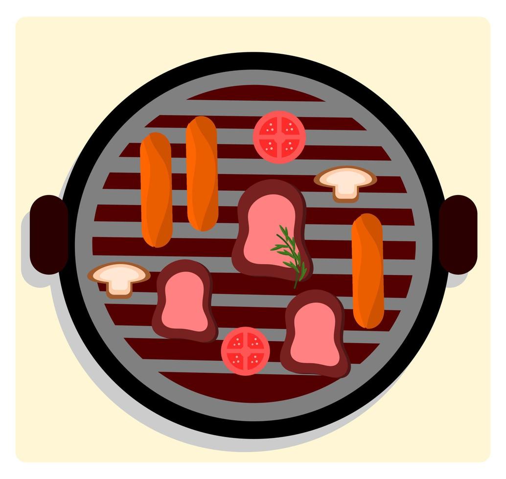 comida. comida quemar. barbacoa.barbacoa vector