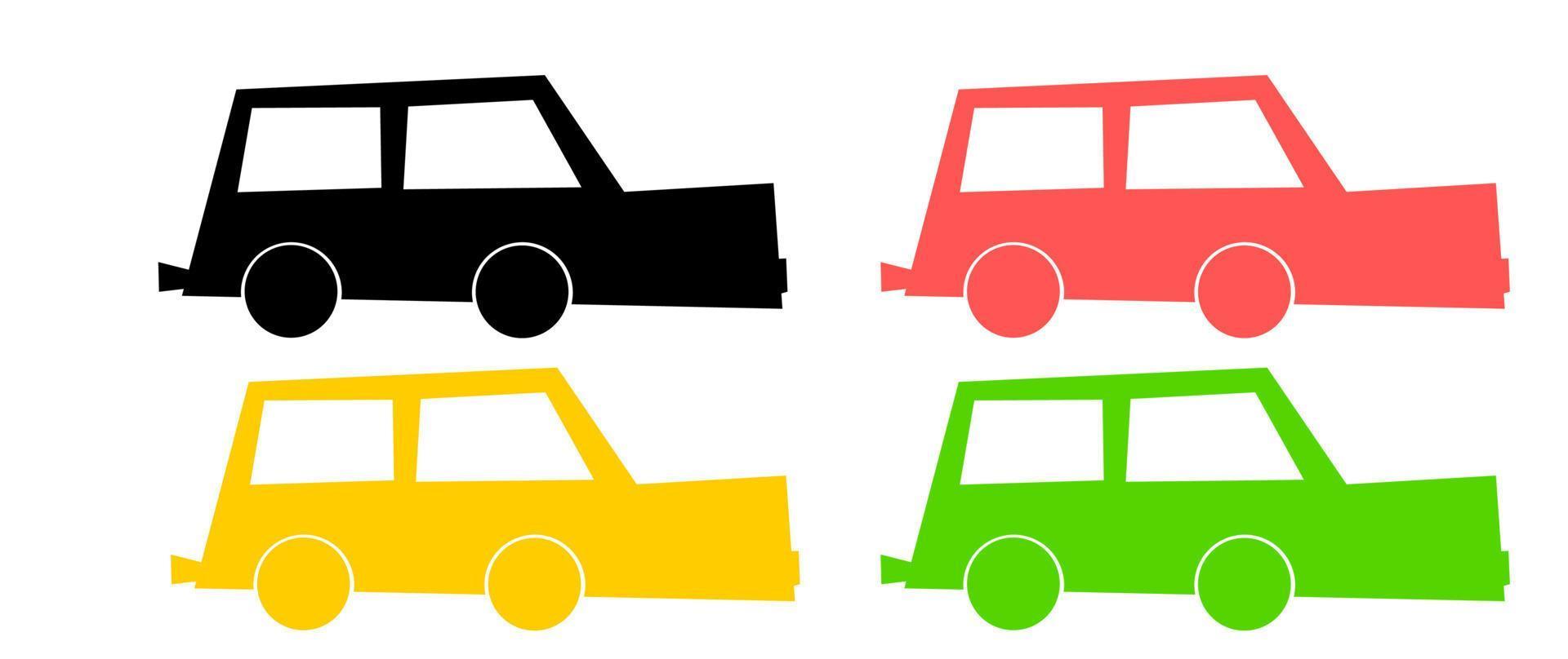 coche icono. ilustración de varios modelos de carros vector