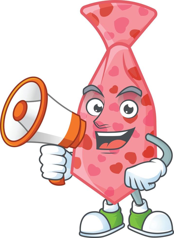Pink love tie cartoon character style vector