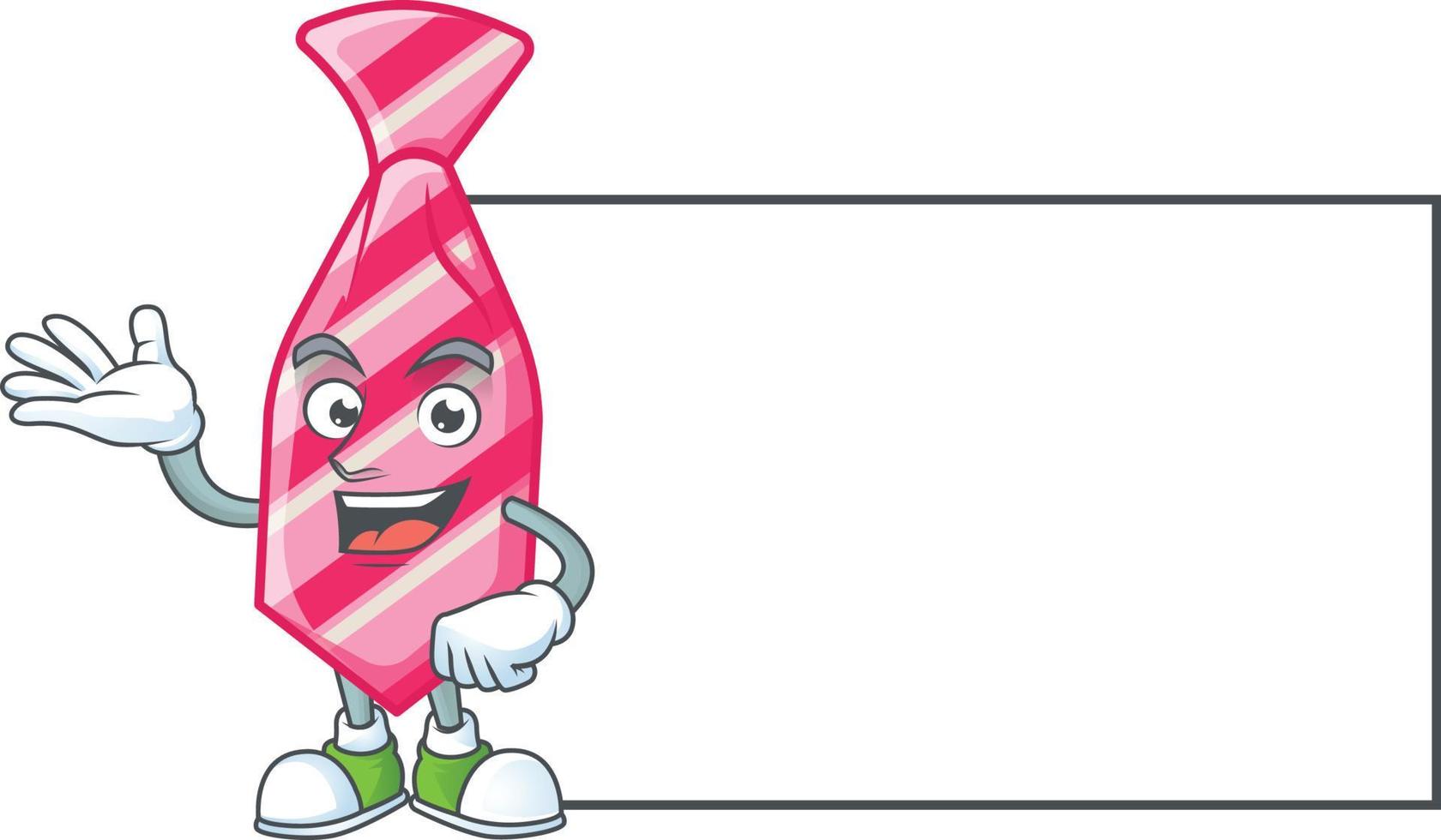 rosado rayas Corbata dibujos animados personaje estilo vector