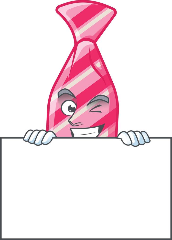 Pink stripes tie cartoon character style vector