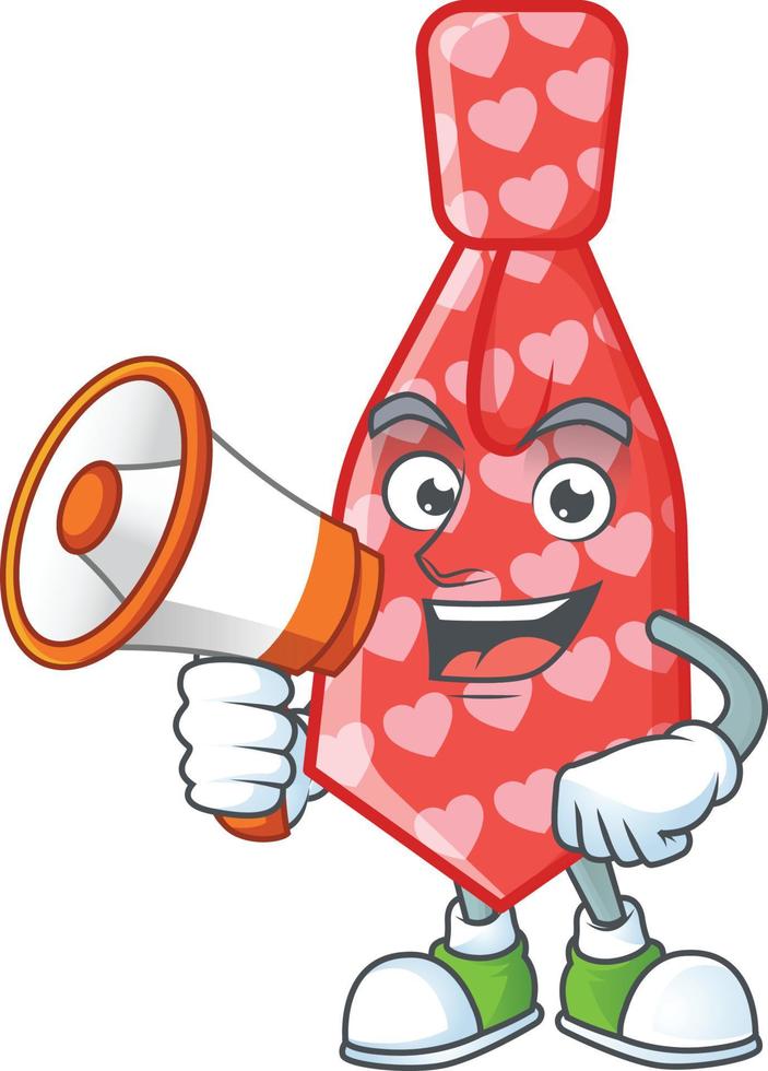 Red love tie cartoon character style vector