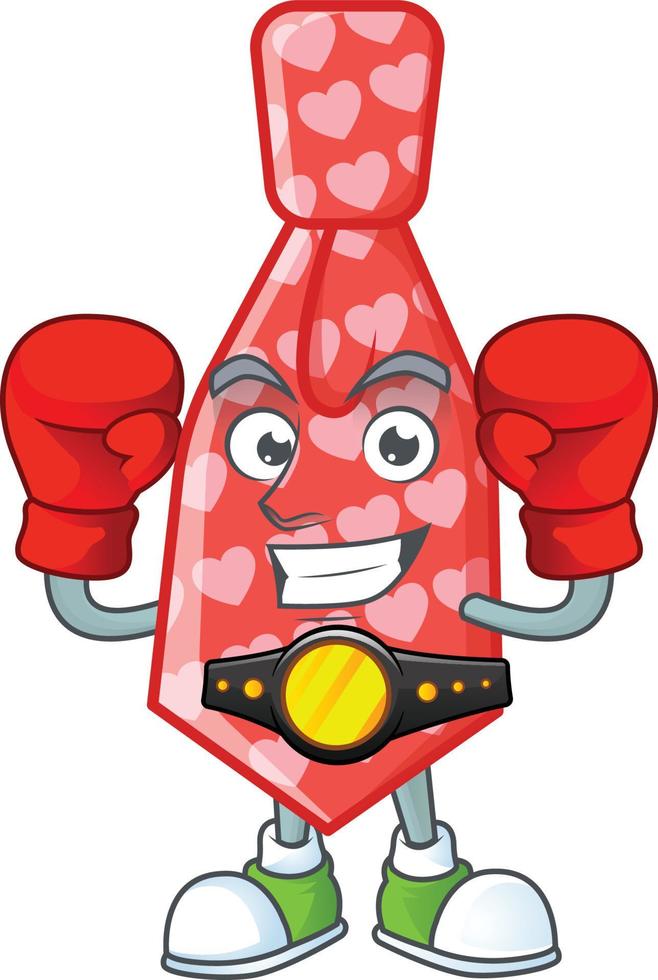 Red love tie cartoon character style vector