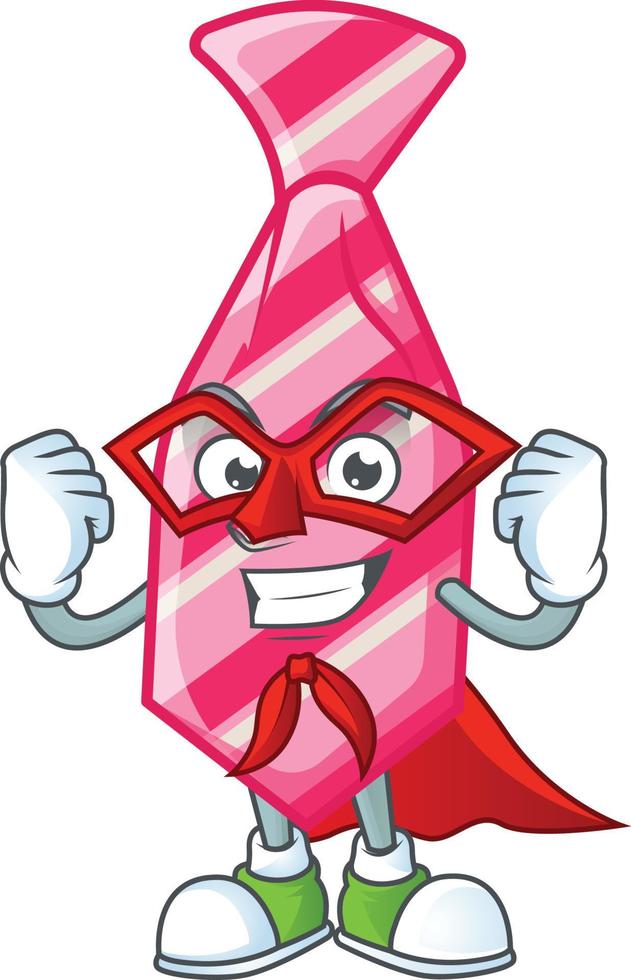 Pink stripes tie cartoon character style vector