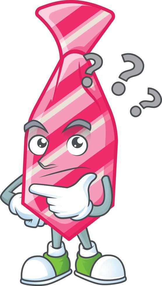 Pink stripes tie cartoon character style vector