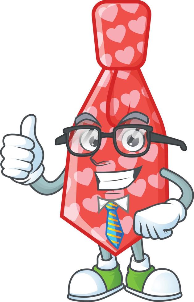 Red love tie cartoon character style vector