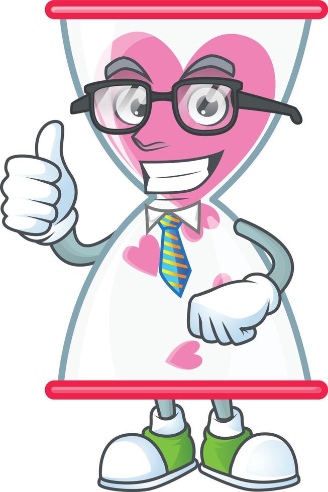 Love clock sand cartoon character style vector