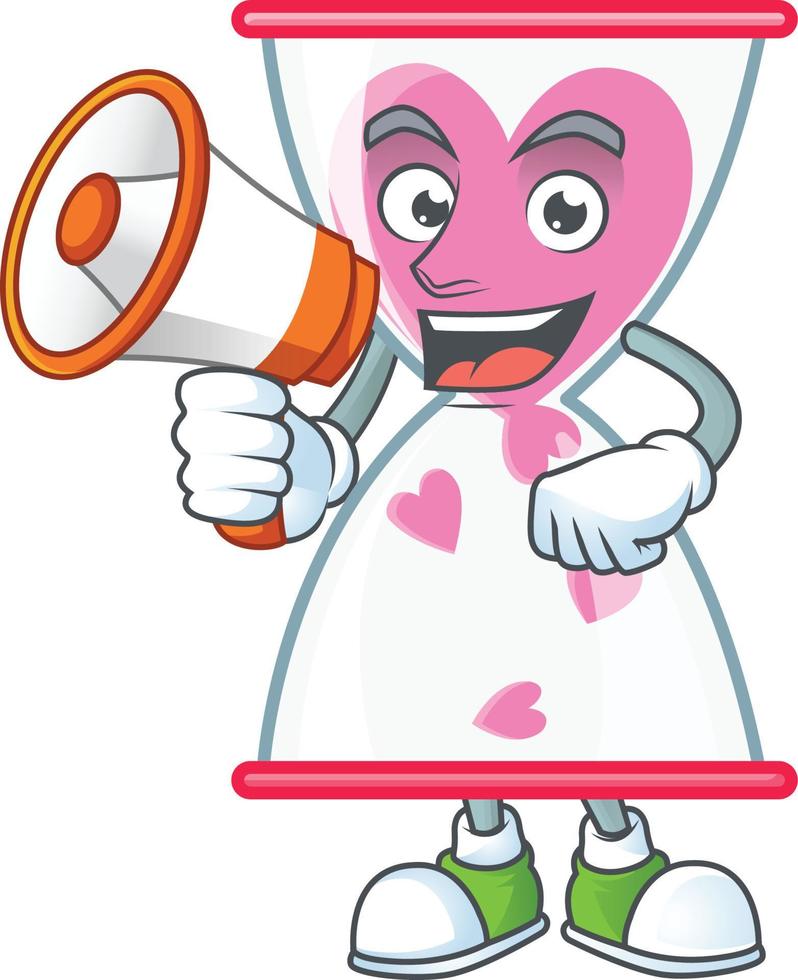 Love clock sand cartoon character style vector
