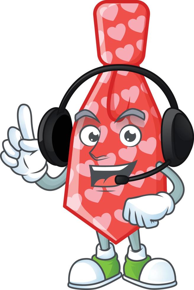 Red love tie cartoon character style vector
