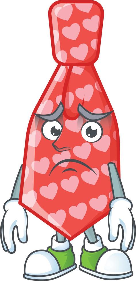 Red love tie cartoon character style vector