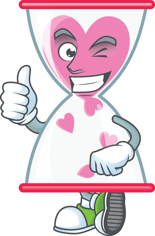 Love clock sand cartoon character style vector