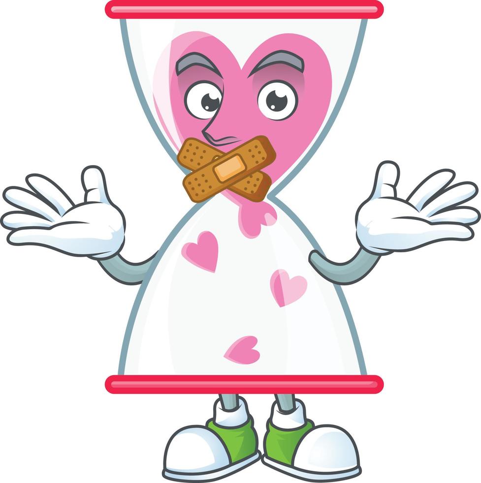 Love clock sand cartoon character style vector