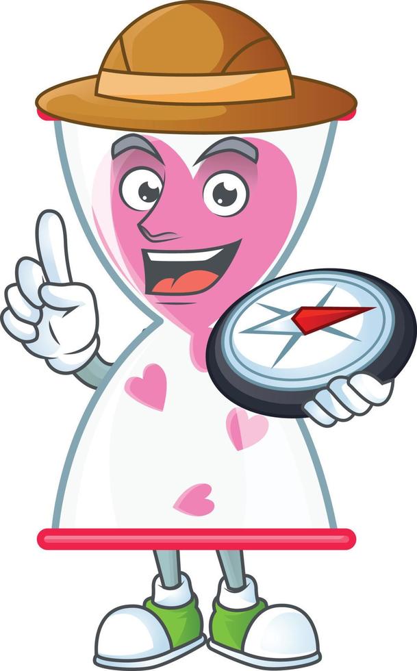 Love clock sand cartoon character style vector