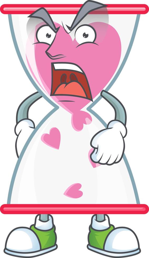 Love clock sand cartoon character style vector