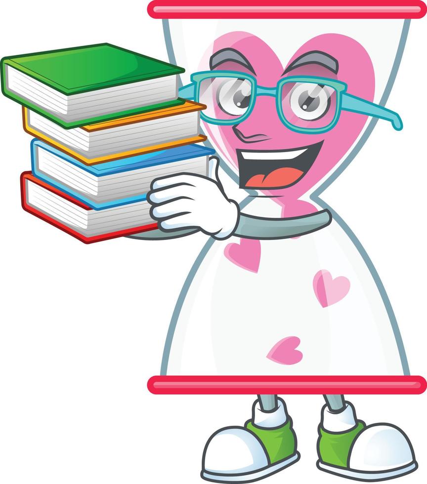 Love clock sand cartoon character style vector