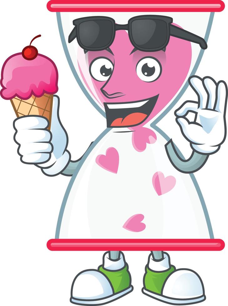 Love clock sand cartoon character style vector
