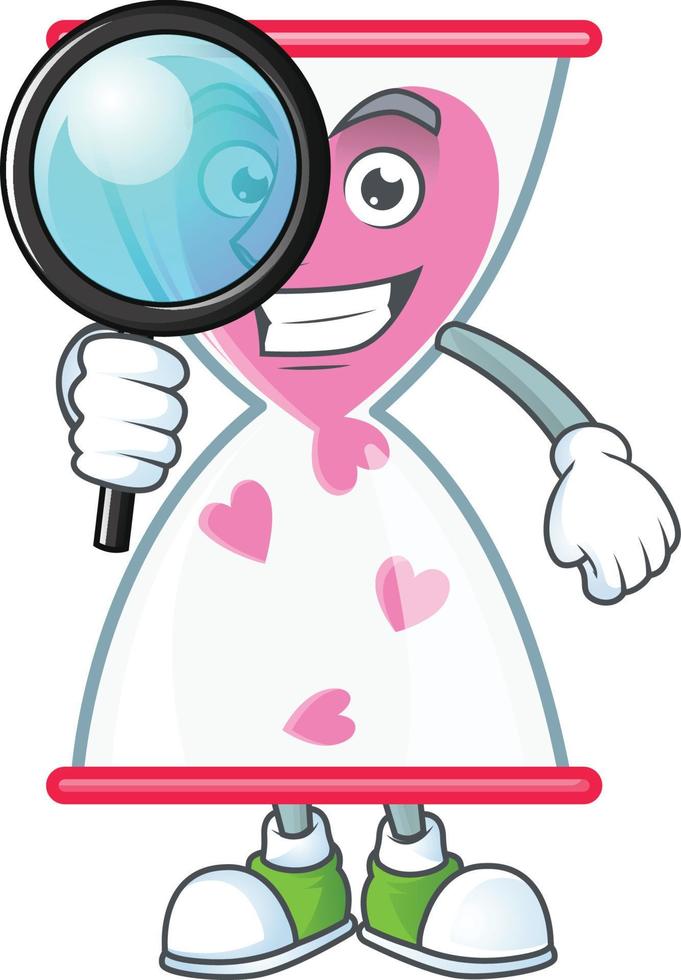Love clock sand cartoon character style vector