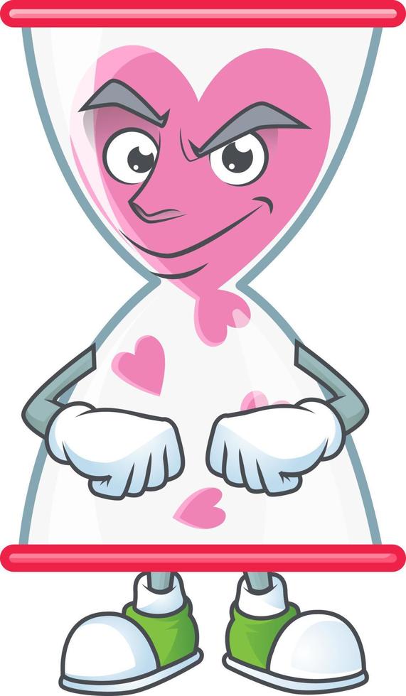 Love clock sand cartoon character style vector