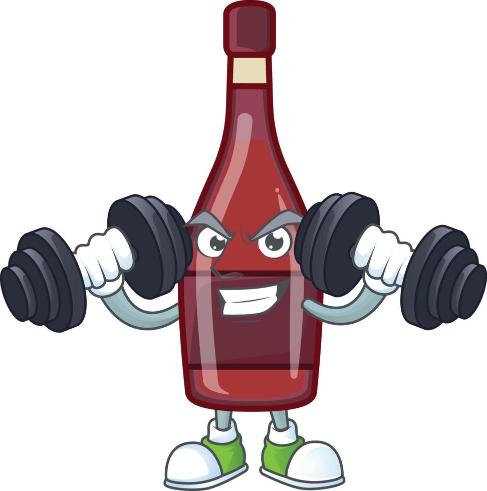 rojo botella vino dibujos animados personaje estilo vector