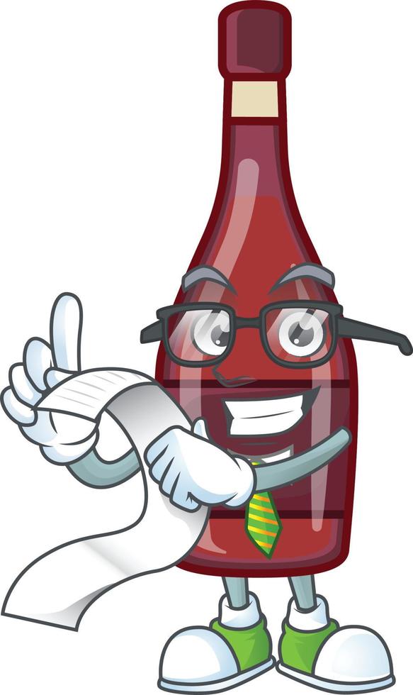 Red bottle wine cartoon character style vector