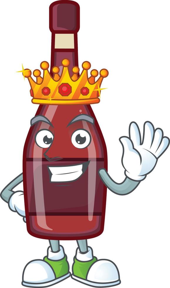 Red bottle wine cartoon character style vector