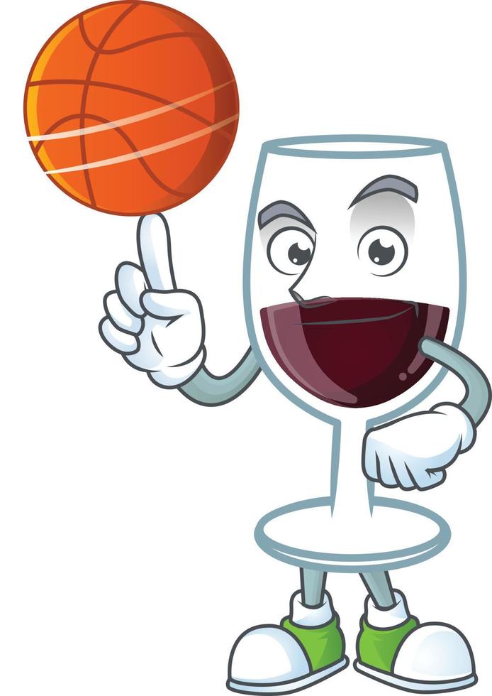 rojo vaso de vino dibujos animados personaje estilo vector