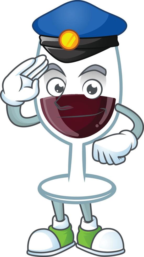 Red glass of wine cartoon character style vector